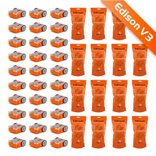 Edison EdSTEM Class Pack – 30 Edison V3 robots and 15 EdCreate kits ...