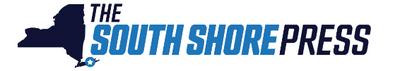 Logo of The South Shore Press with a blue outline of a state on a white background